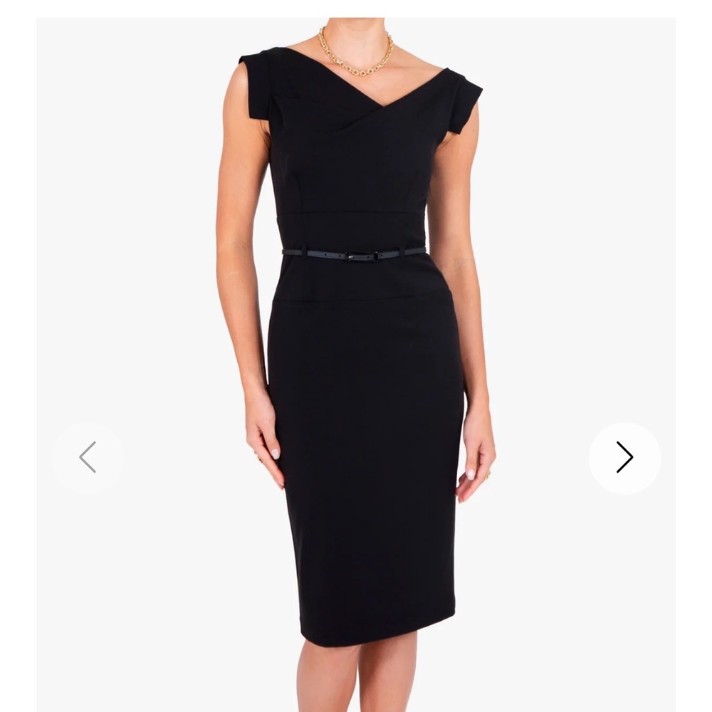 Black Halo Classic Jackie O Black sheath dress